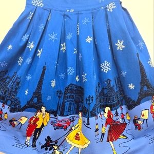 3XL PLUS SIZE RETRO VINTAGE SKIRT WINTER IN PARIS